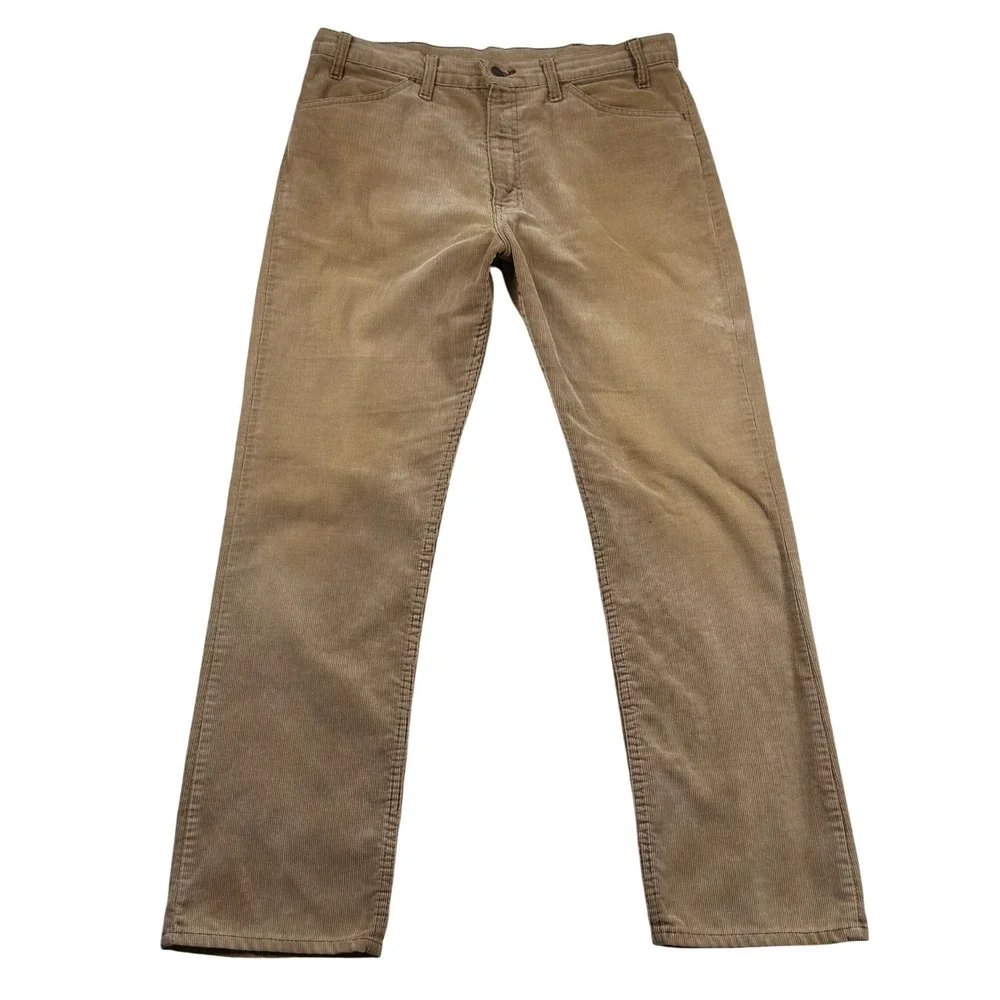 Vintage Levis Corduroy Pants Mens 35x29 Tan Brown 70s 80s Talon 42 Zip